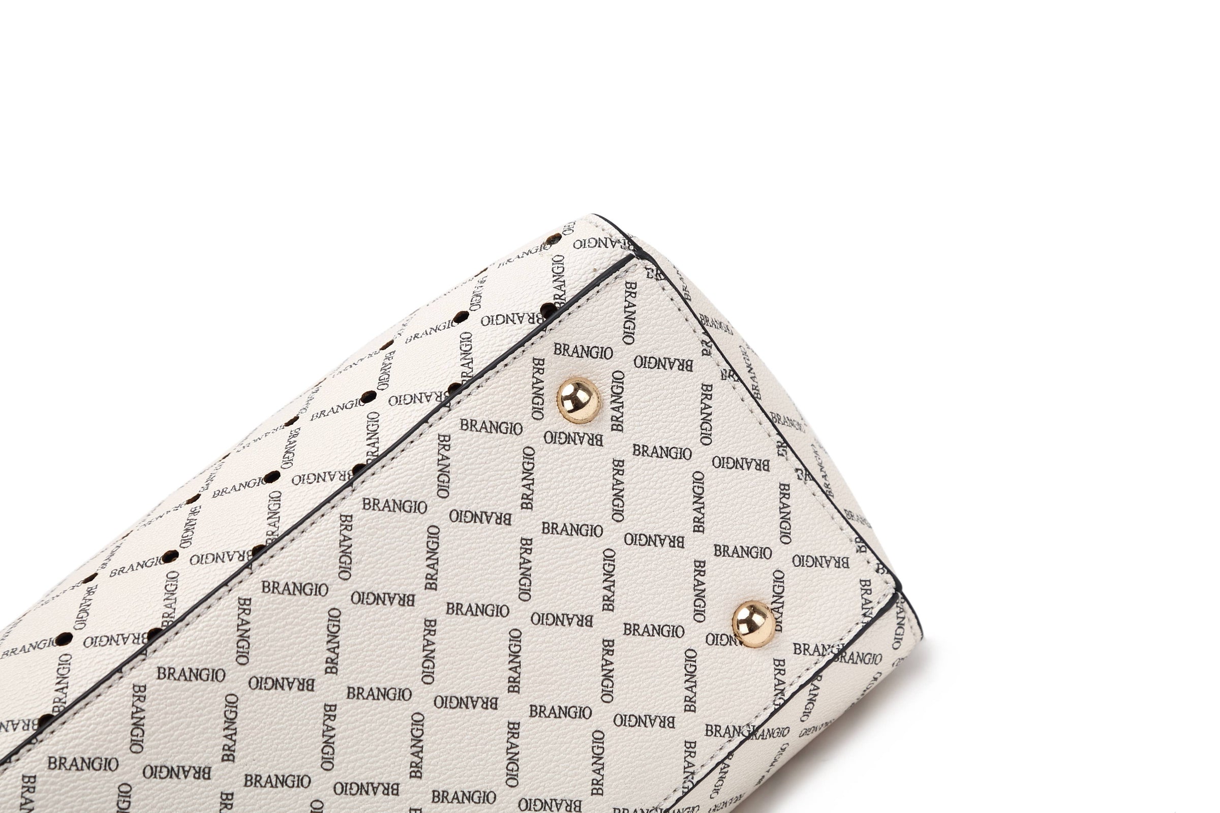 Brangio Italy Luxe Diamond Stitched Tote Bag: Ivory