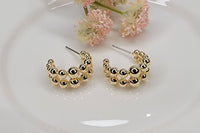Beaded Gold Hoop Earrings