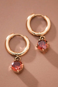 Red Crystal Hoops