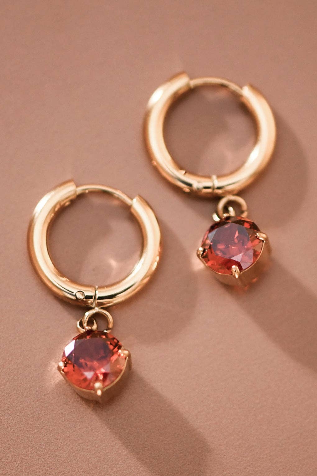 Red Crystal Hoops
