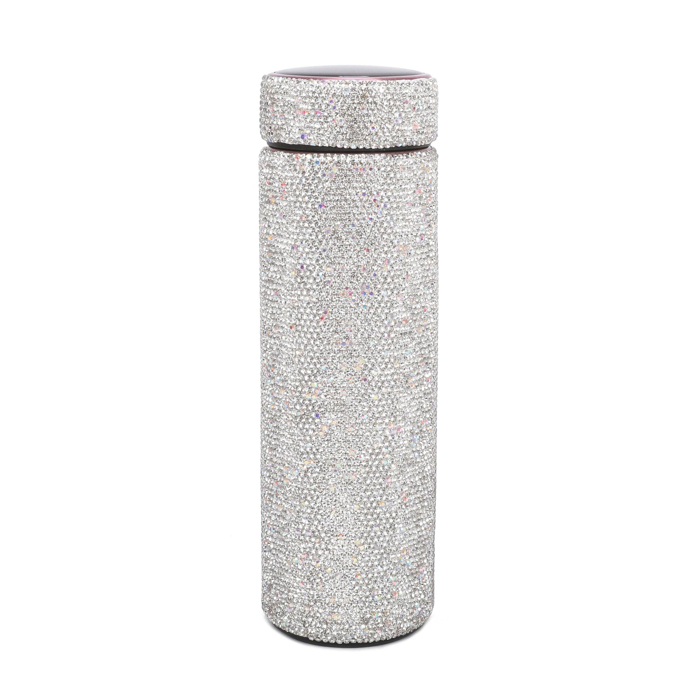 Brangio Dazzle Luxe Rhinestone Thermos: Silver