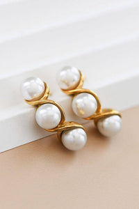 Triple Pearl Earrings