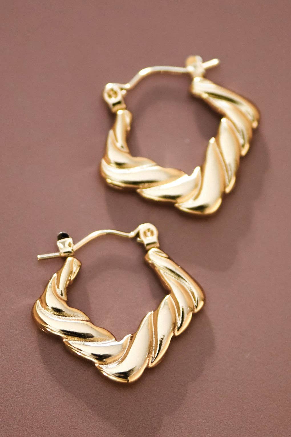Twisted Gold Hoops
