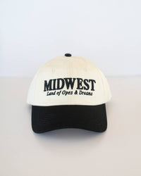 Midwest Land of Opes & Dreams Low-Profile Baseball Hat - Black & Cream