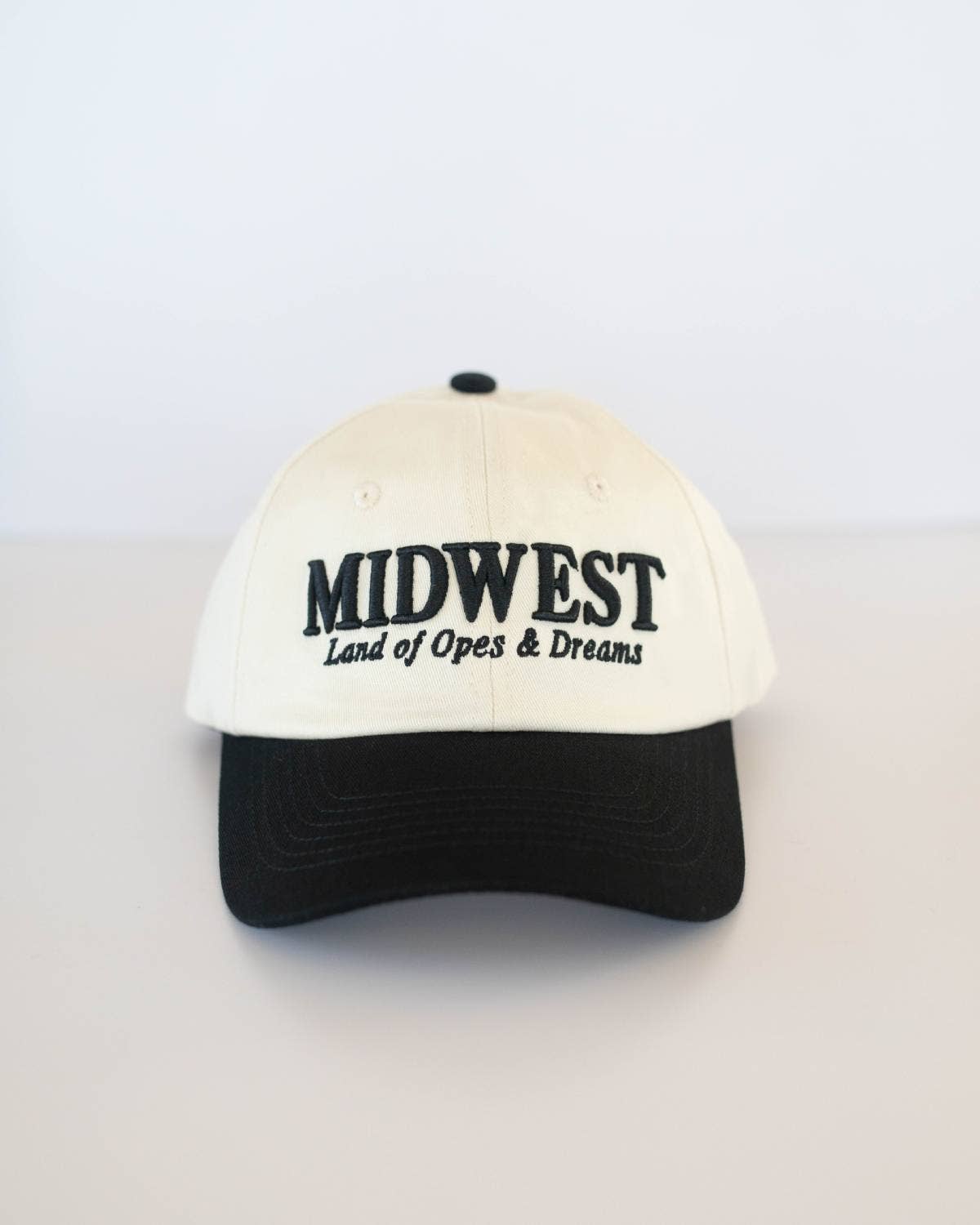 Midwest Land of Opes & Dreams Low-Profile Baseball Hat - Black & Cream