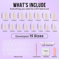 Classic Short Almond Nails - White French Tip Press On Nails: Classic