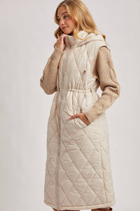 Diamond Quilt Puffer Long Line Vest