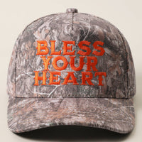 BLESS YOUR HEART Embroidery Camo Trucker Hat
: LT CAMO