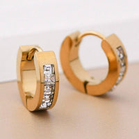 Crystal and Gold Hoops
