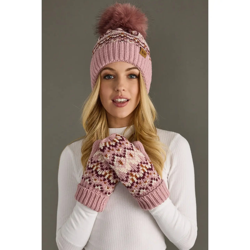 Pink Pattern Mittens