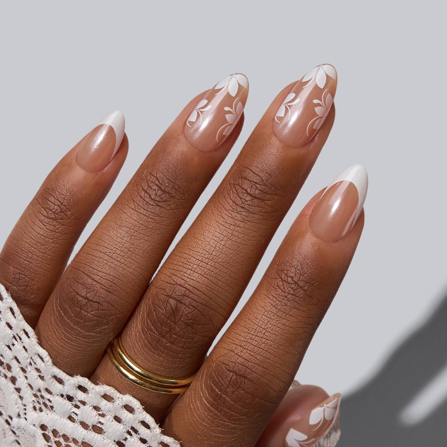 Short Square French Tip Nails - Wedding Press On Nails Bulk: Pinky Swear