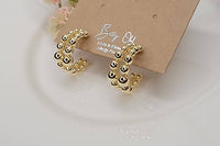 Beaded Gold Hoop Earrings