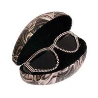 Black Wavy Checkerboard Hard Case: 6.5 X 2.75 X 2.25 Inches