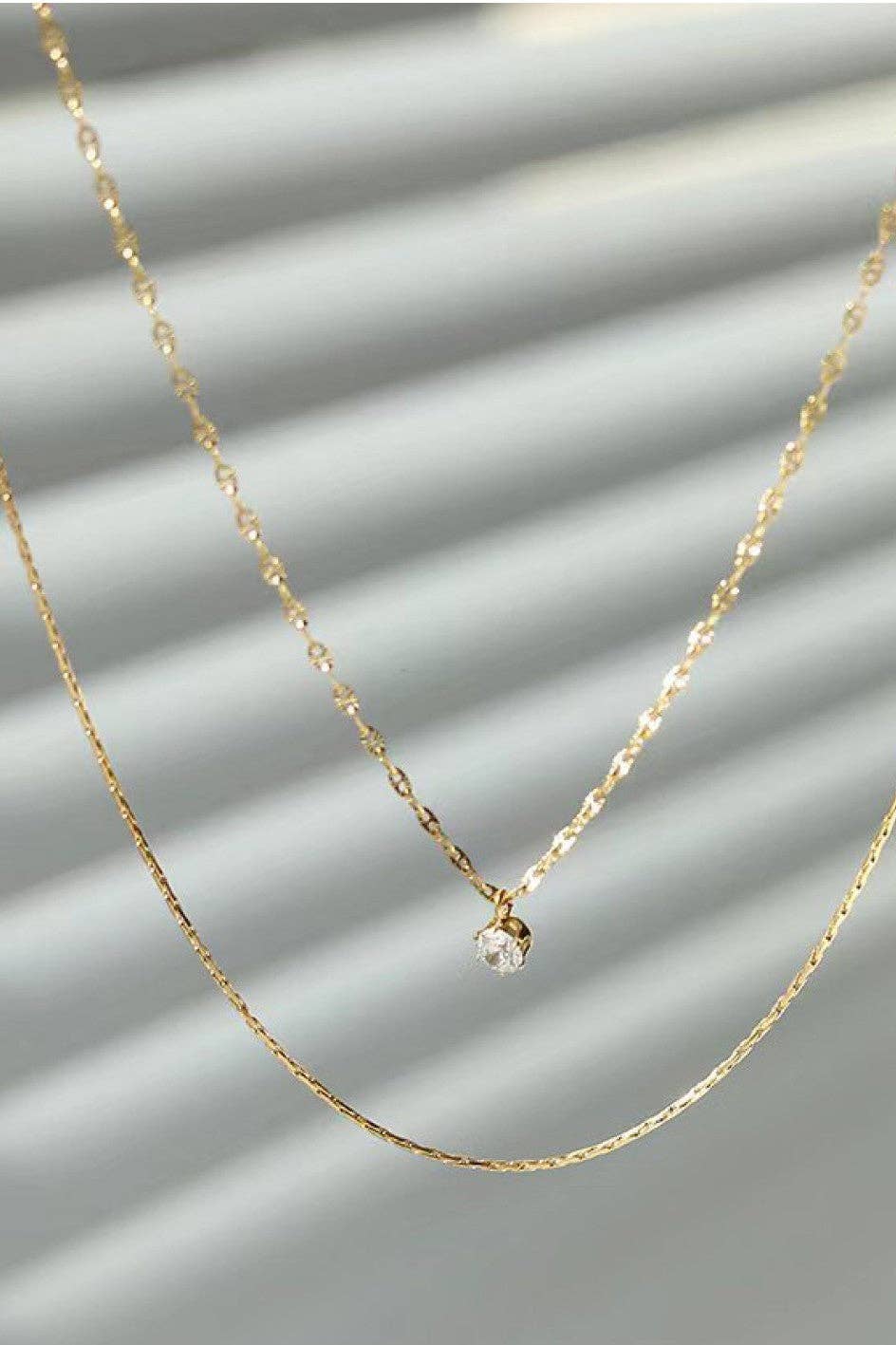 Dainty Crystal Chain Necklace