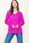 Fuchsia Waffle Weave Sweater