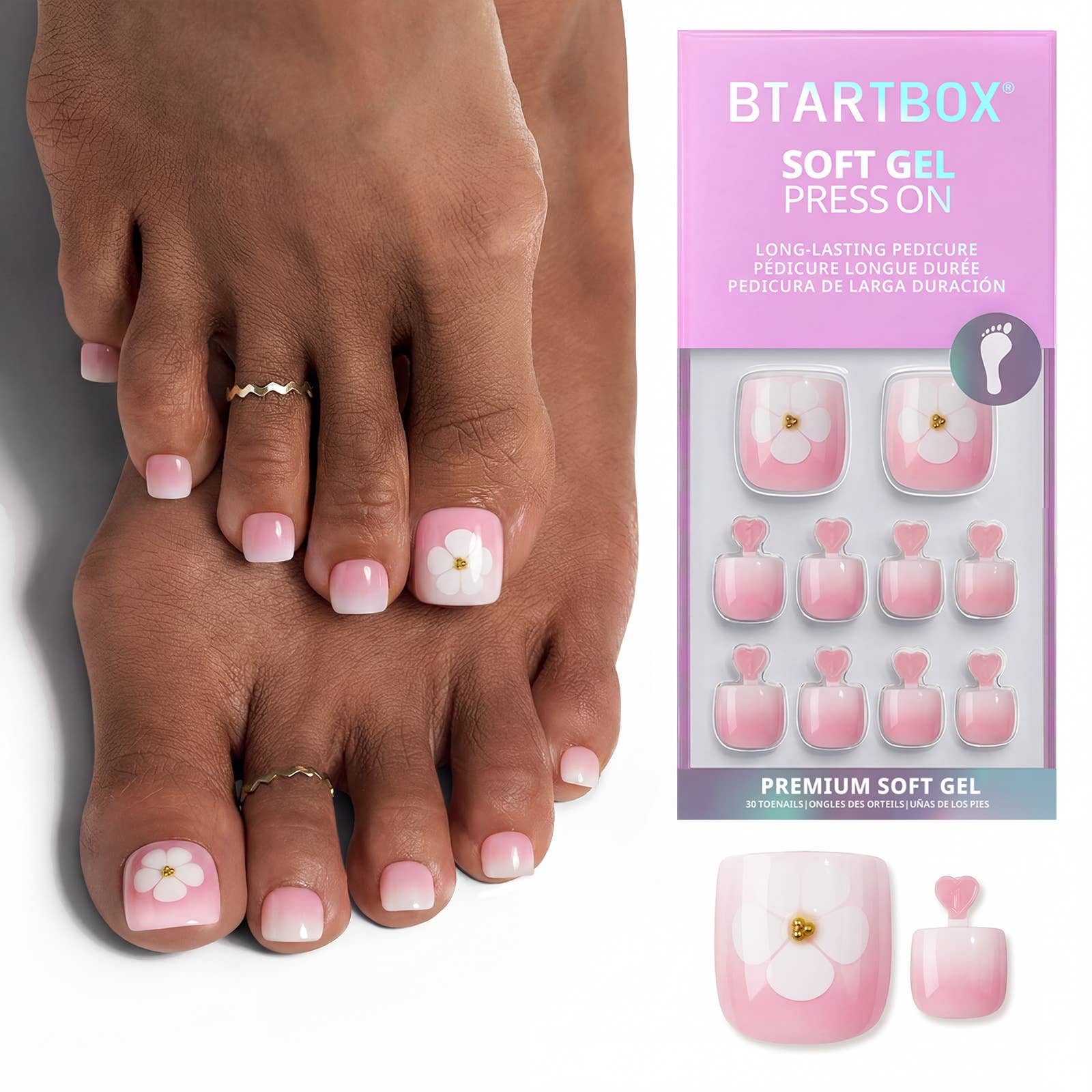 Yellow French Press On Nails - Short Square Nails Wholesale: Meadow Daisy