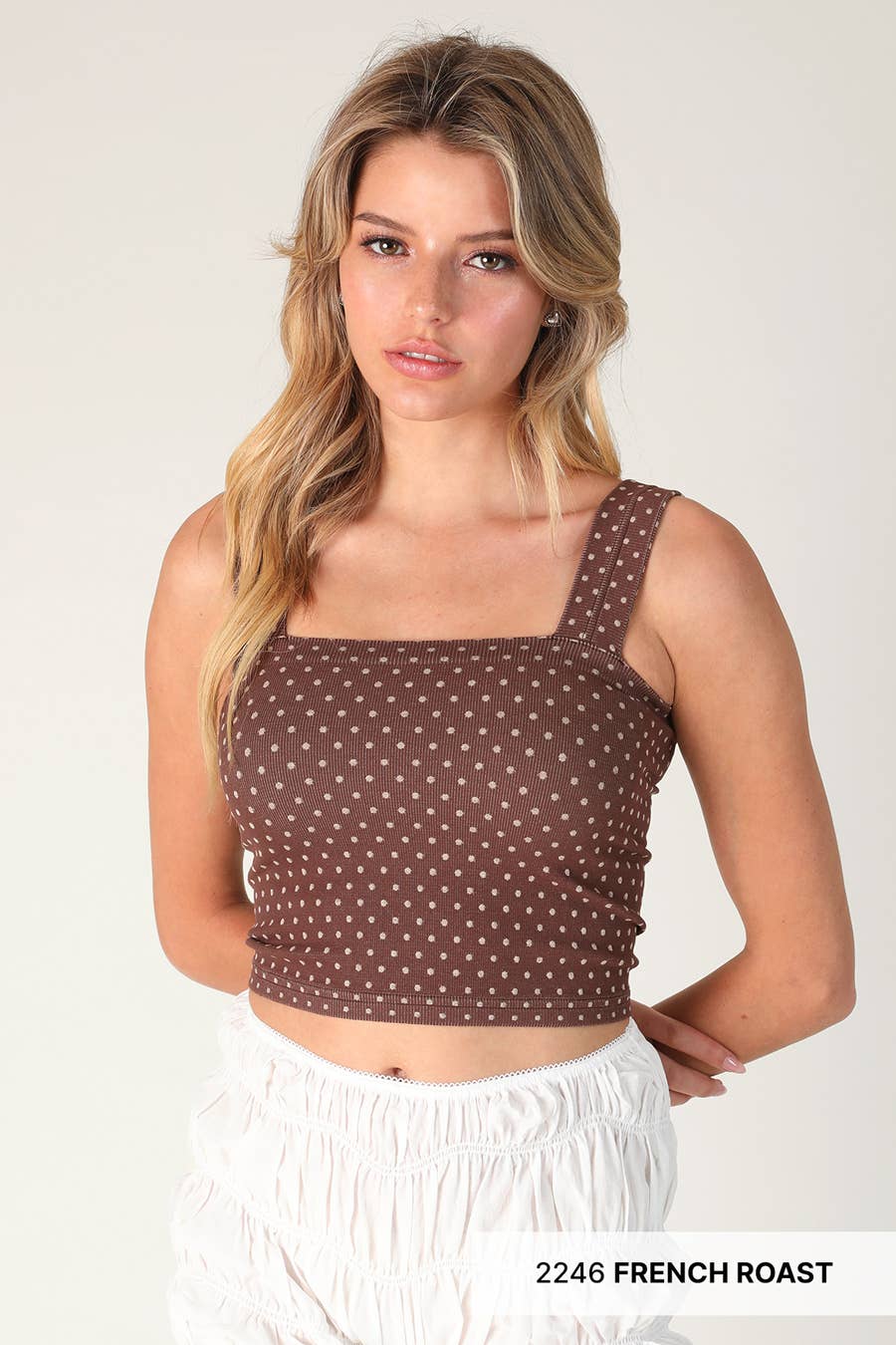 Polka Dot Square Crop Top