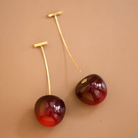 Red Cherry Drop Earrings