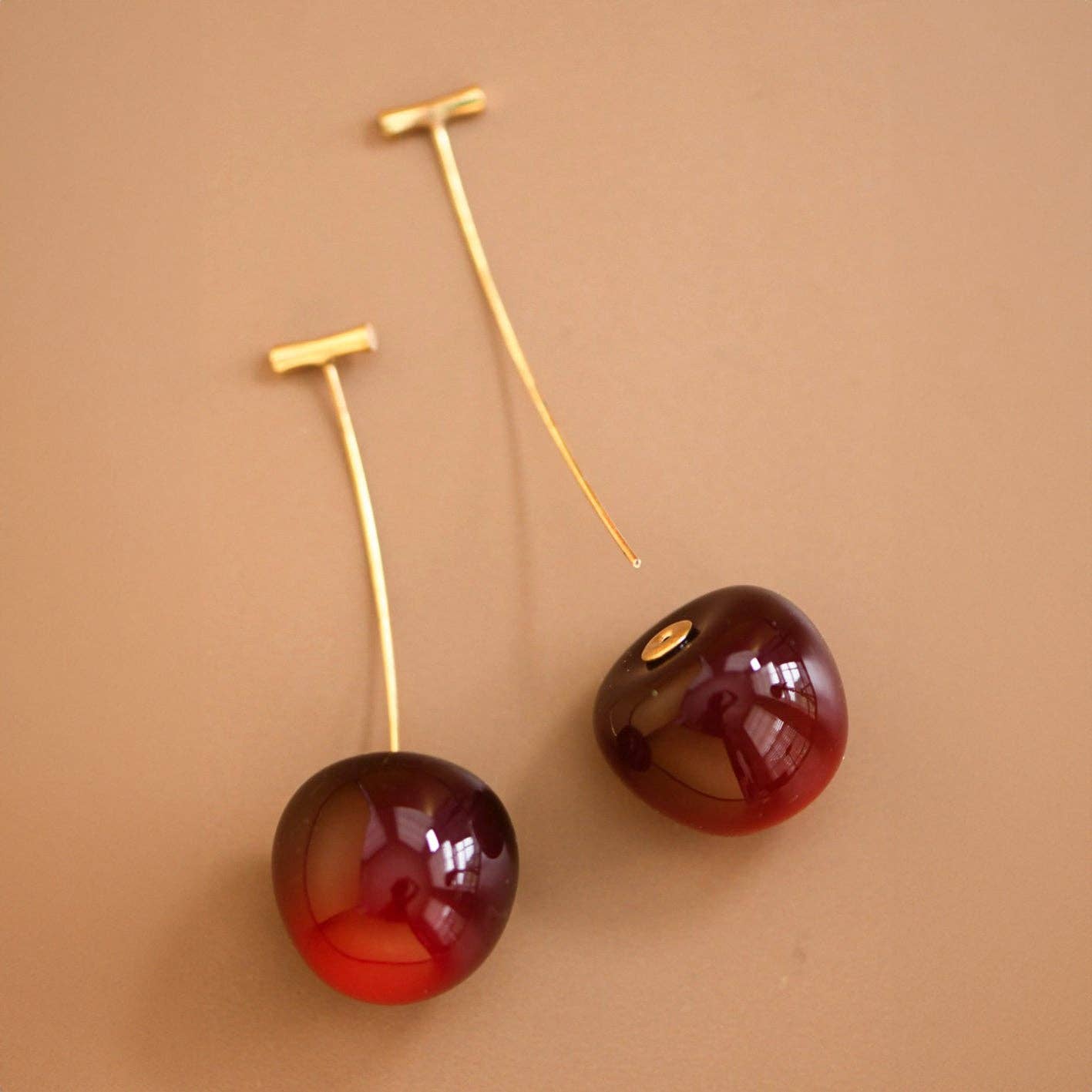 Red Cherry Drop Earrings