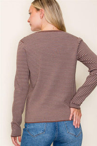 Long Sleeve Pinstriped Sweater
