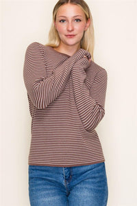 Long Sleeve Pinstriped Sweater
