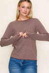 Long Sleeve Pinstriped Sweater