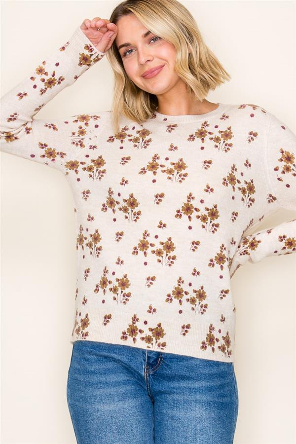 Floral Pullover Sweater