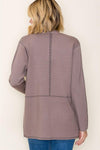 Open Front Cardigan with Stitch Detail
