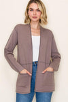Open Front Cardigan with Stitch Detail