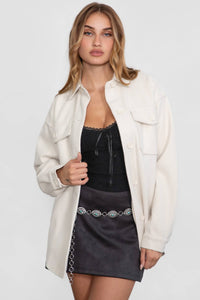Faux Wool Collared Shacket