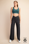 RECYCLED BUTTER V WAIST WIDE PANT