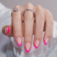 Classic Short Almond Nails - White French Tip Press On Nails: Classic