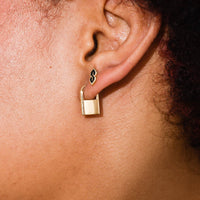Padlock Huggie Hoops: Gold