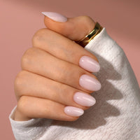 Nude Pink Extra Short Almond Nails - Plain Artificial Nails: Power Calm