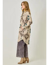 Fringe Placket Aztec Long Jacket