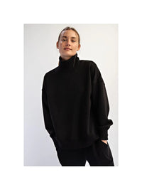 Modal Scuba Ribbed Mock Neck Pullover
