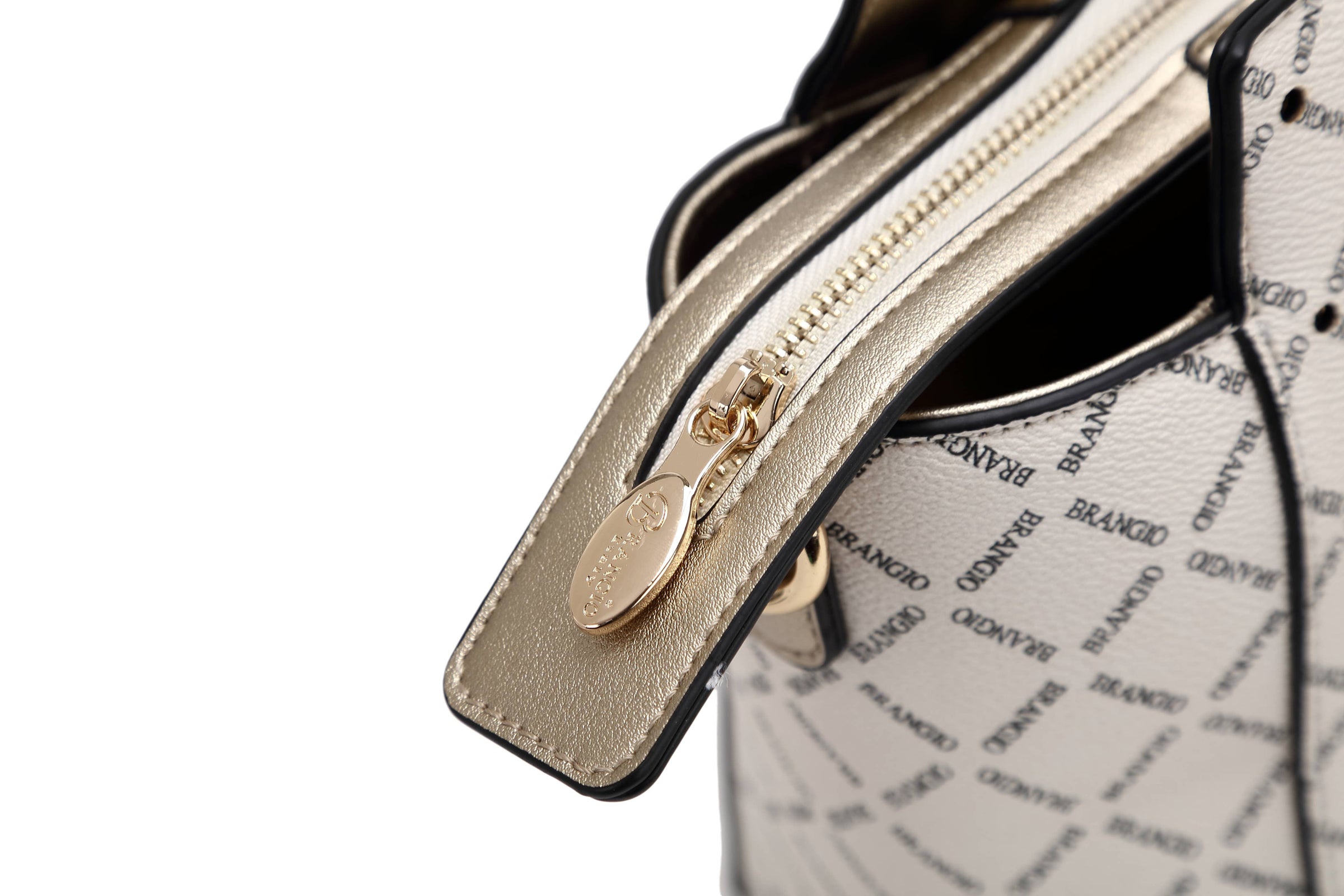 Brangio Italy Luxe Diamond Stitched Tote Bag: Ivory