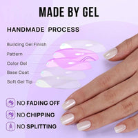White Glazed Press On Nails
