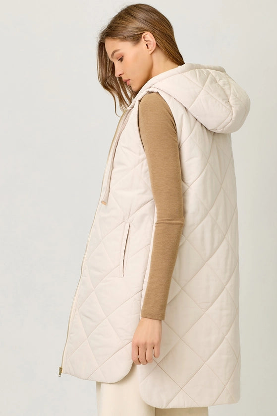 Quilted Long Puffer Vest