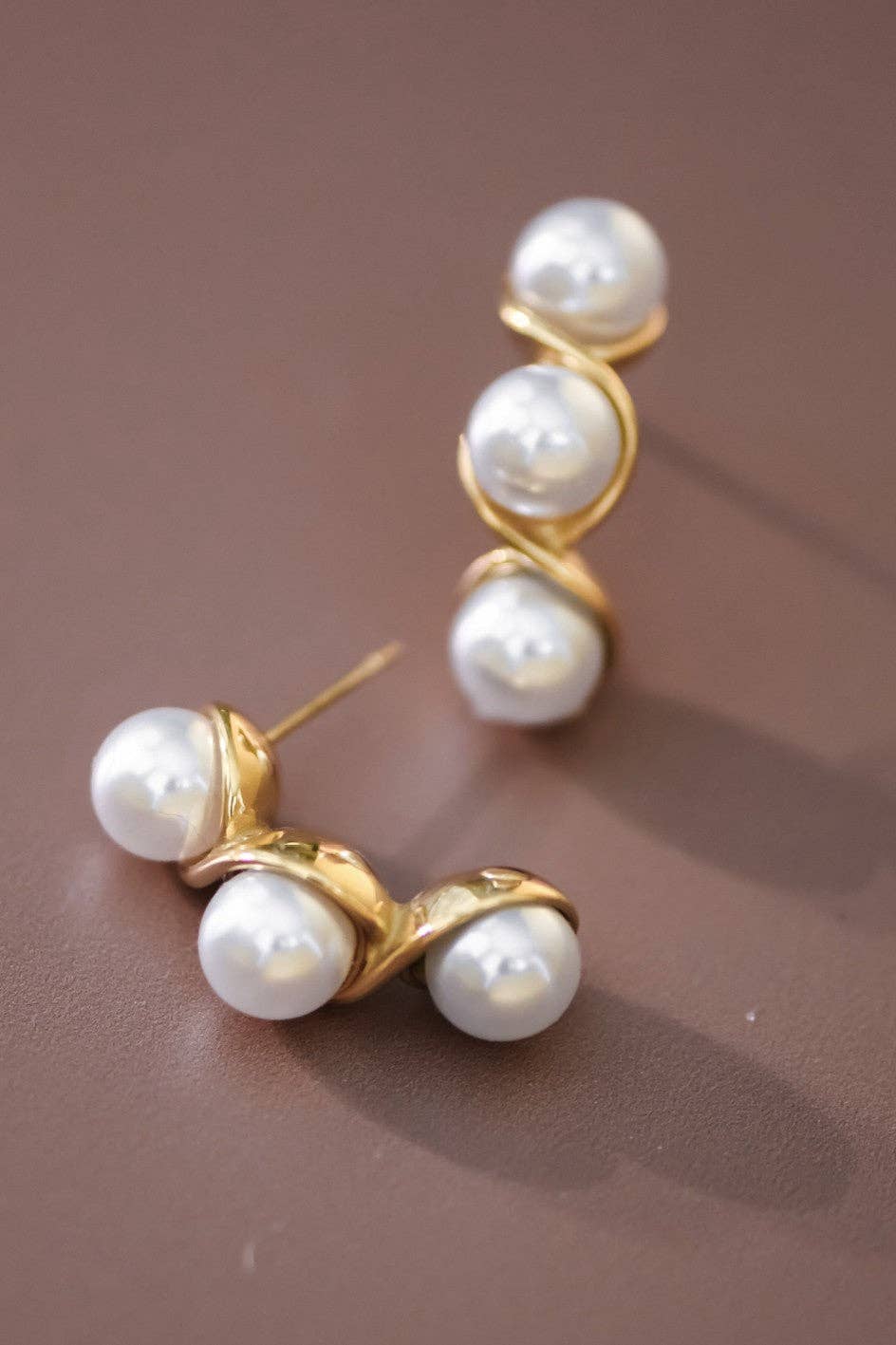 Triple Pearl Earrings