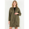 Suede Coat: OLIVE