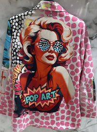One Size Italian Pop Art Print Blazer