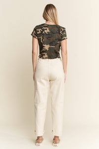 Short Sleeve Camo Top