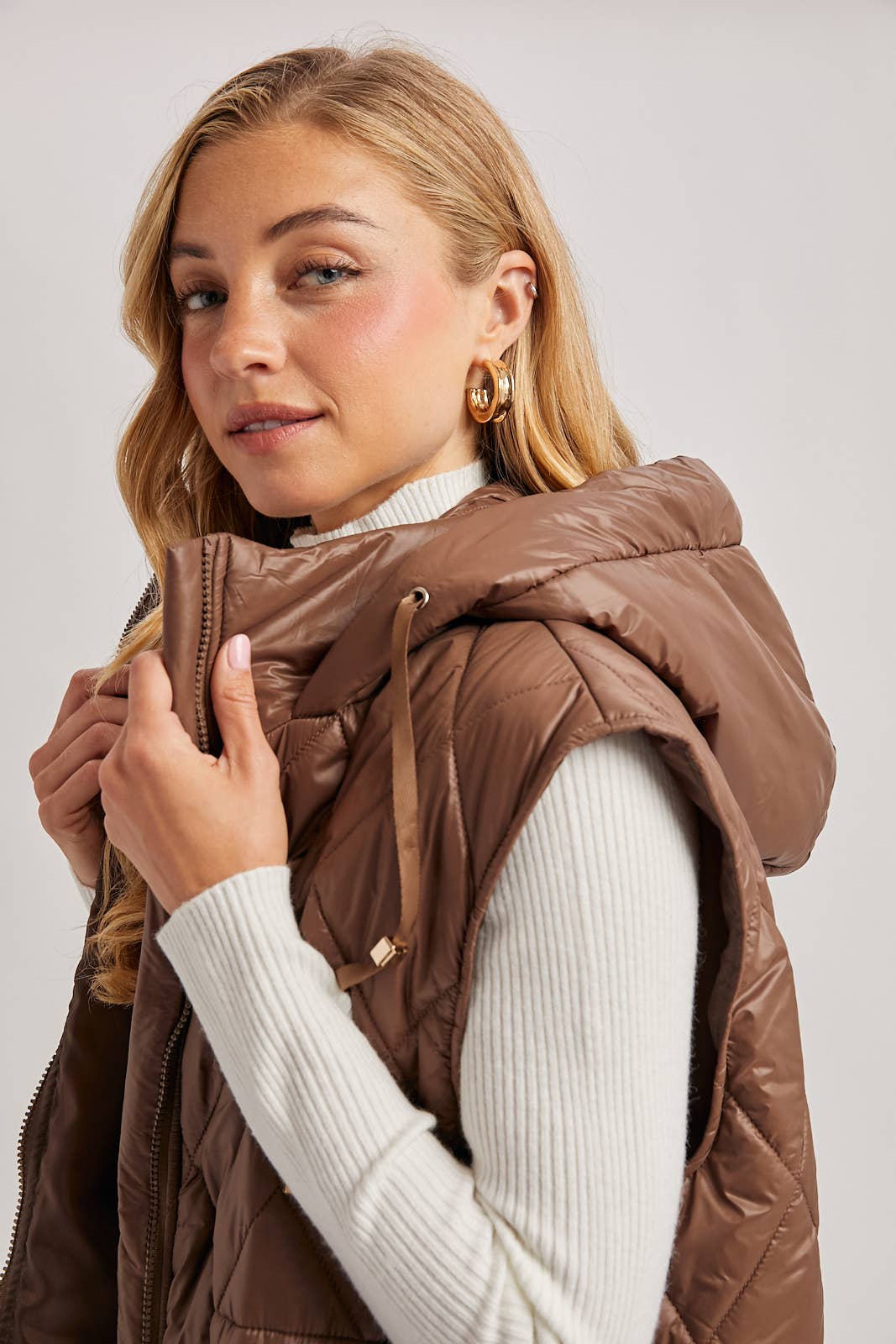 Diamond Quilt Puffer Long Line Vest