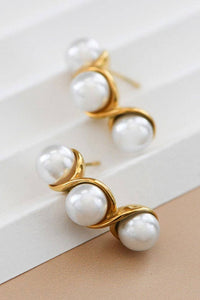 Triple Pearl Earrings