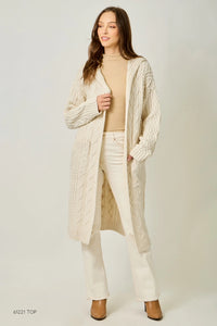 Open Long Hooded Cardigan