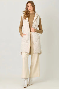 Quilted Long Puffer Vest