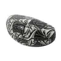Black Wavy Checkerboard Hard Case: 6.5 X 2.75 X 2.25 Inches