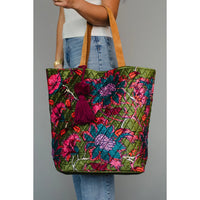 Velvet Floral Tote Bag