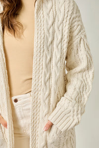 Open Long Hooded Cardigan